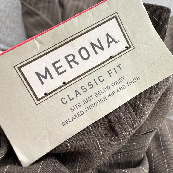 NEW!‎ Merona Classic Fit Trouser Pants Brown Size 4 Brown Wide Leg Relaxed Fit - Picture 3 of 12